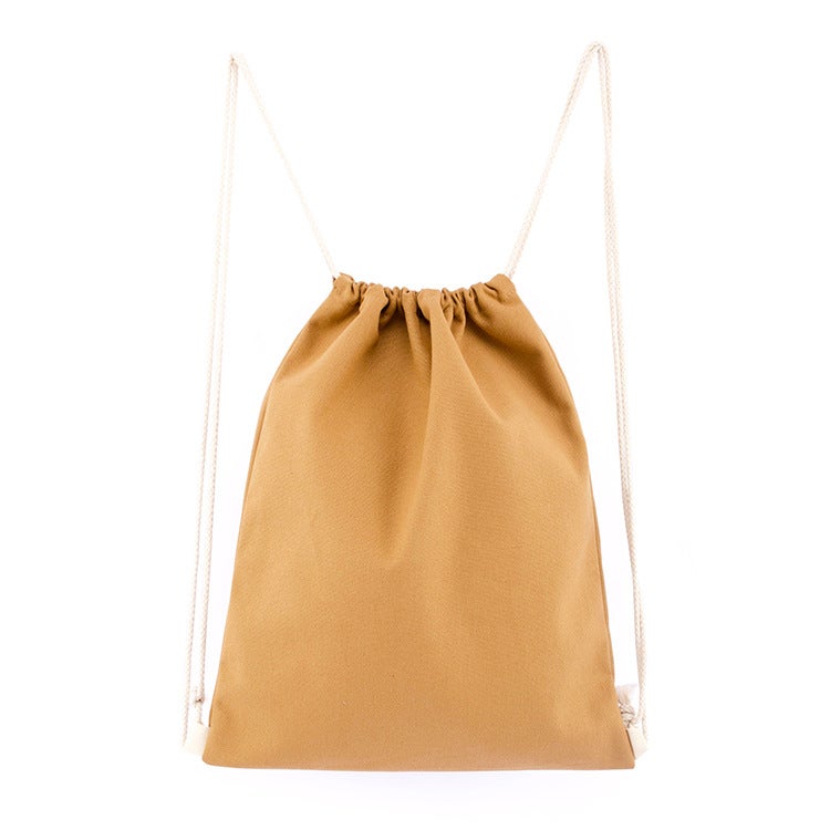 Wholesale Colorful Eco-friendly Canvas Drawstring Backpack light brown; 34*39; cotton