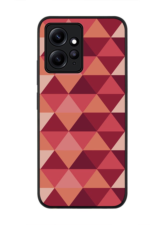 Stylizedd Rugged Black edge case for Redmi Note 12 4G Slim fit Soft Case Flexible Rubber Edges Anti Drop TPU Gel Thin Cover - Topsy Turvy Triangles - Image 1