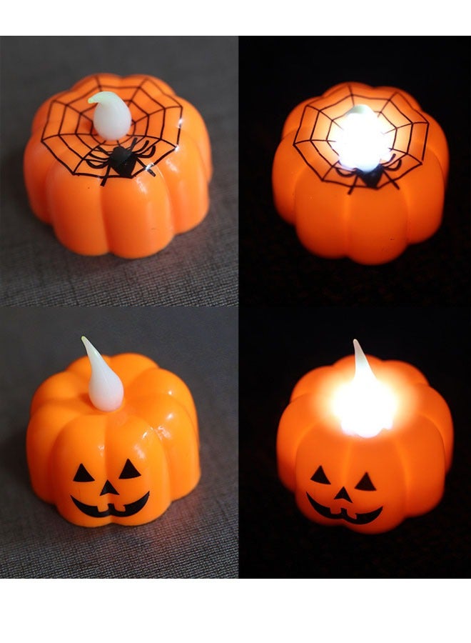 VUCATIN 12pcs Pumpkin Candle Light Party Supplies LED Lights Lantern Lamp Ornaments Props Decorations for Home Halloween (Pumpkin Pattern) - Image 5