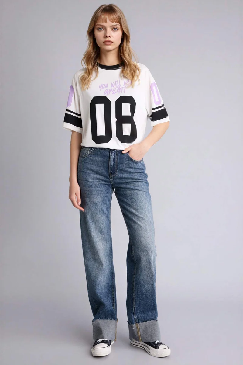 DeFacto Printed Oversize T-Shirt