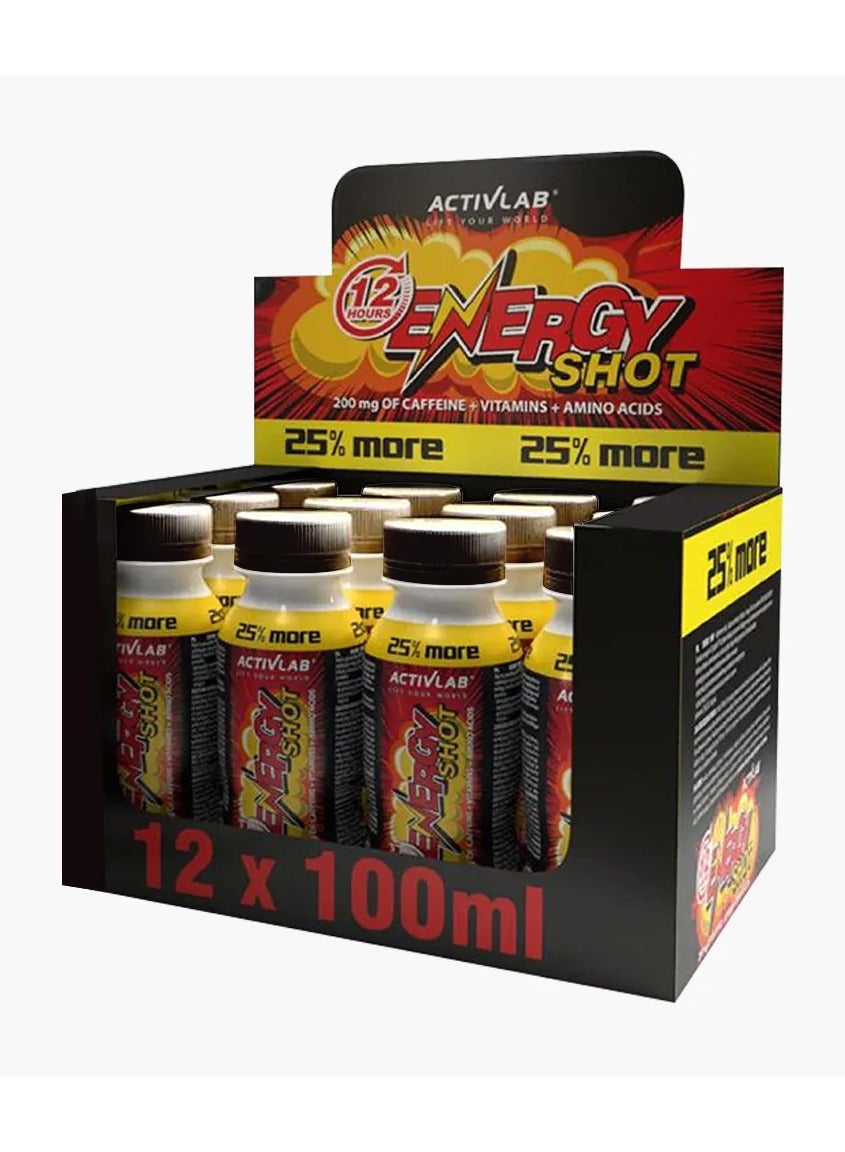 Activlab Energy Shot 100ml drink with Caffeine, Vitamins C And B Group, Taurine | Energy Drink | Sugar Free