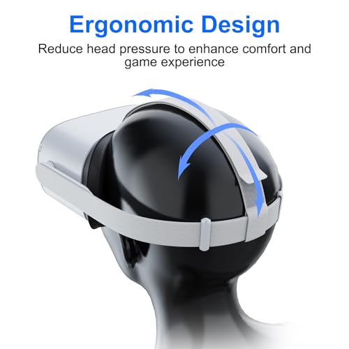 DUXICEPIN VR Headset Strap, Original Head Strap for Oculus Quest 2 with Ergonomic Comfort, Replace Head Strap for Meta Quest 2, VR Accessories with 2 Pair Thumb Grip Caps, Compatible with Oculus/Meta Quest 2 - Image 4