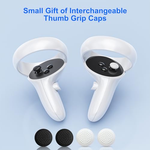 DUXICEPIN VR Headset Strap, Original Head Strap for Oculus Quest 2 with Ergonomic Comfort, Replace Head Strap for Meta Quest 2, VR Accessories with 2 Pair Thumb Grip Caps, Compatible with Oculus/Meta Quest 2 - Image 5