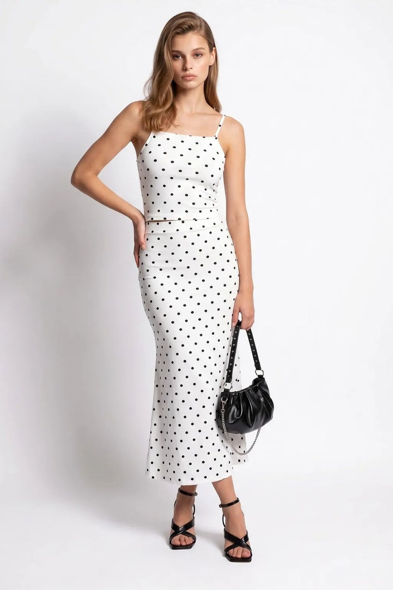 MIXRAY Women's High Waist Polka Dot Two-Piece Coord - Image 4