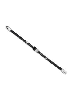 CERRUTI 1881 Constanzo Bracelet Dual Black Leather with CRR Signature Loop Contemporary and Refined Design  - Image 1
