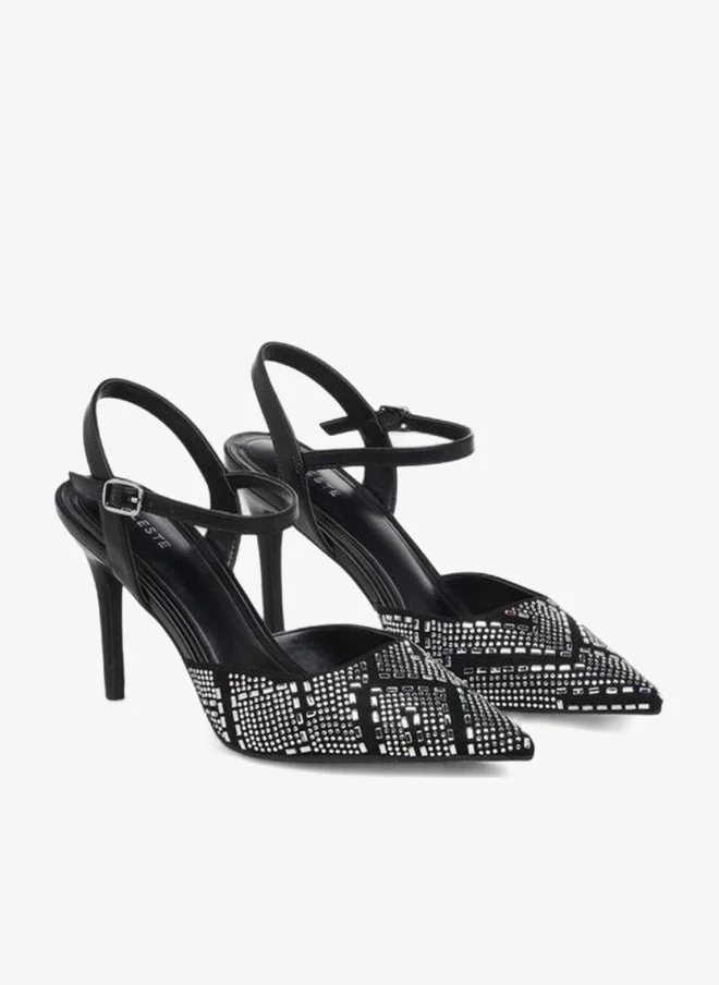 Celeste BLACK Women Embellished Pointed Toe Shoes for Women | Best Price UAE