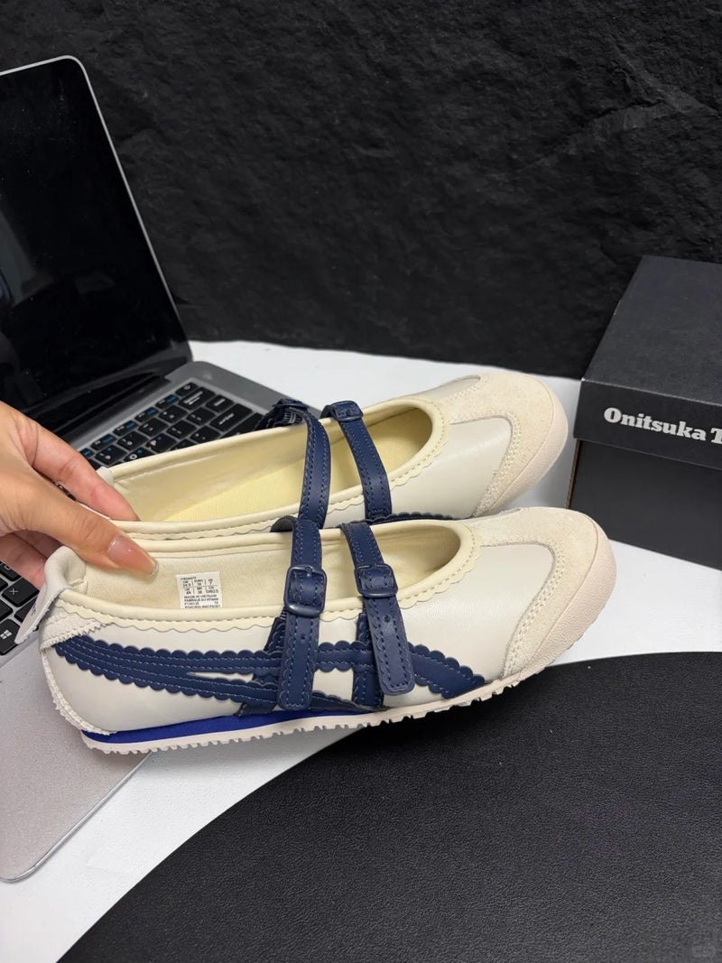Onitsuka Tiger Mary Jane Ballet Flat Shoes for Women