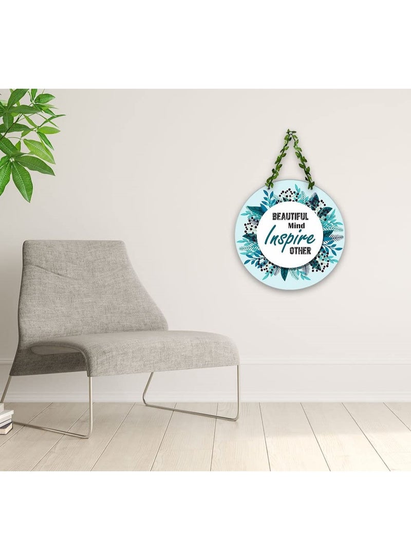 Artvibes Beautiful Mind Decorative Wall Hanging Ornaments | Quotes Decor Item | Wall Accent | Office Decor | Inspirational Quotes Wall Art | Mdf Wall Decoration | Gift Items (WH_8204NN) - Image 3