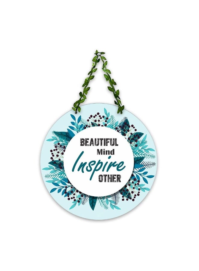 Artvibes Beautiful Mind Decorative Wall Hanging Ornaments | Quotes Decor Item | Wall Accent | Office Decor | Inspirational Quotes Wall Art | Mdf Wall Decoration | Gift Items (WH_8204NN) - Image 1