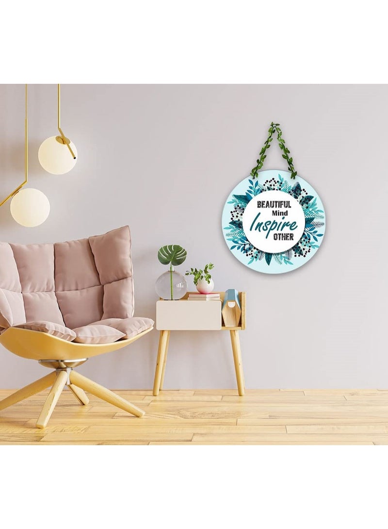 Artvibes Beautiful Mind Decorative Wall Hanging Ornaments | Quotes Decor Item | Wall Accent | Office Decor | Inspirational Quotes Wall Art | Mdf Wall Decoration | Gift Items (WH_8204NN) - Image 4