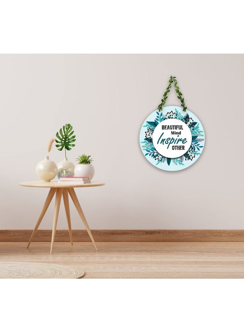 Artvibes Beautiful Mind Decorative Wall Hanging Ornaments | Quotes Decor Item | Wall Accent | Office Decor | Inspirational Quotes Wall Art | Mdf Wall Decoration | Gift Items (WH_8204NN) - Image 2