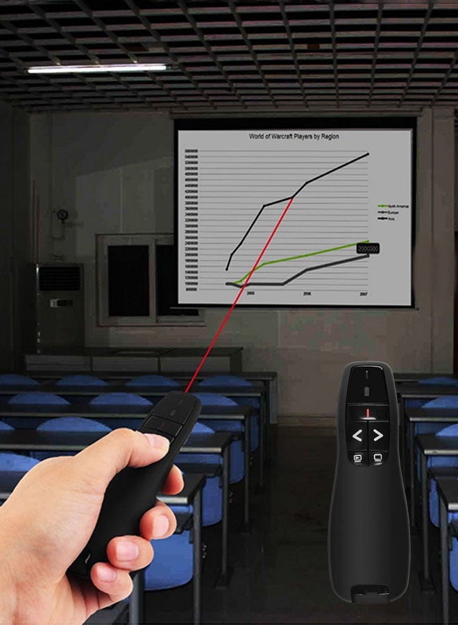 جهاز عرض لاسلكي USB بتردد 2.4 جيجاهرتز مع قلم مقلوب للتحكم عن بُعد في عرض PowerPoint (أسود) - Image 2
