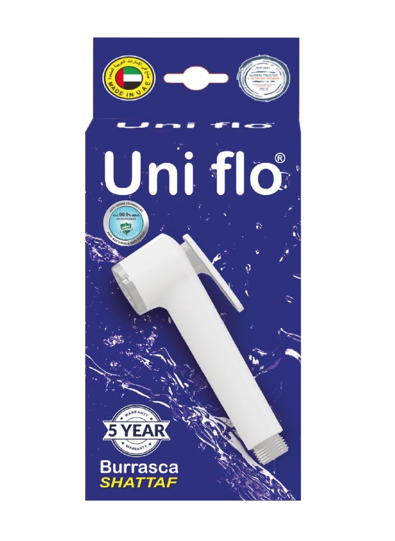 Uni flo Uni flo Shattaf - Bidet Shower Sprayer for Toilet -  White Shatafa with Wall Mount, Made in UAE  - Image 2