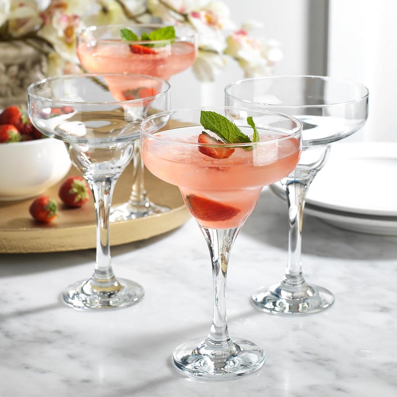Glaver's Margarita Glasses Set Of 4, 10 oz. Bar Glasses for Cocktails, Martini, Margarita, Dessert, and Everyday Use Crystal Clear Classic Martini Glasses, Dishwasher safe. - Image 3