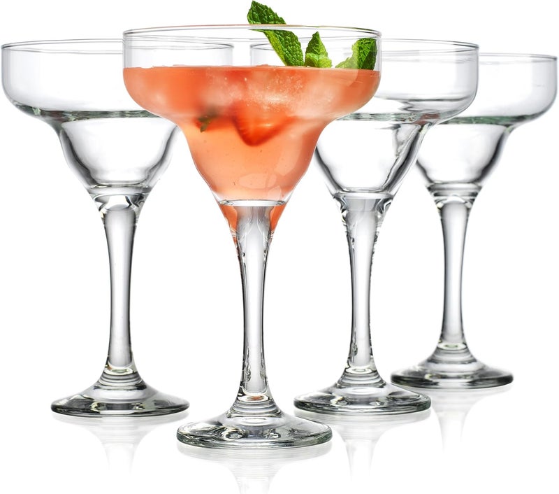 Glaver's Margarita Glasses Set Of 4, 10 oz. Bar Glasses for Cocktails, Martini, Margarita, Dessert, and Everyday Use Crystal Clear Classic Martini Glasses, Dishwasher safe. - Image 1
