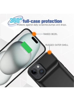 General Battery Case Compatible with iPhone 15, Full Encircle 5000mAh Ultra-Slim Rechargeable Smart Portable Charging Cover Extended Battery Pack For iPhone 15 (6.1 inch) Charger Case  - Image 5