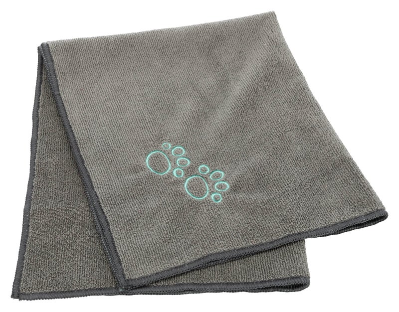 Trixie Quick Drying Super Absorption Towel, Pet Grooming Microfiber Towel for Dogs and Cats, 50 × 60 cm, Grey - 1pc - Image 1