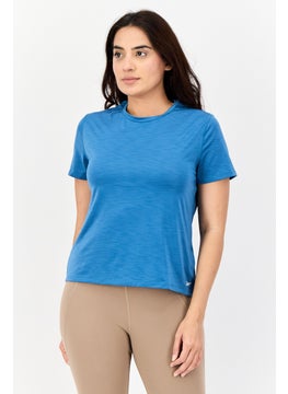 Reebok Women Sportswear Fit Short Sleeves Training Top, Blue  - Image 1