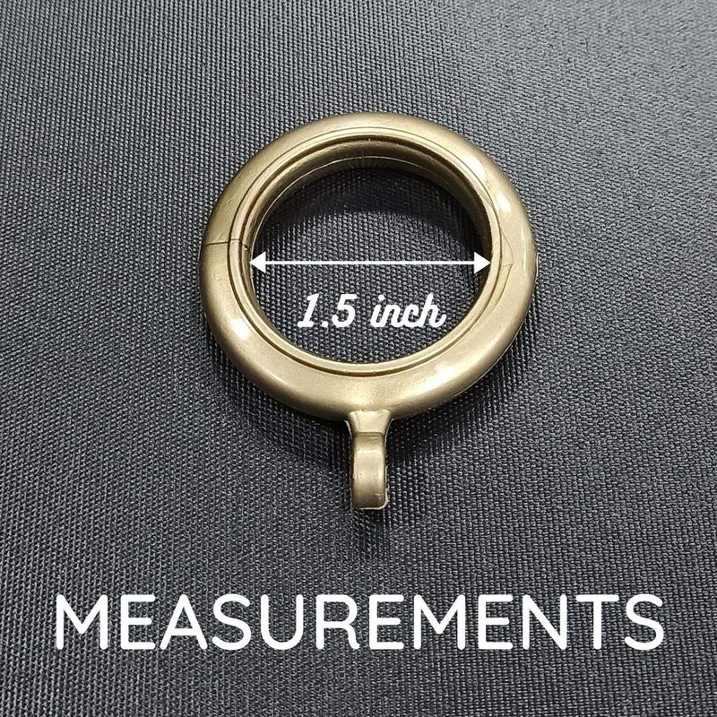 FAPBADRI Heavy Quality Plastic Curtain Rings Standard Size for Any 1 inch Curtain RodPipe Provision to Insert a Hook at The end of The Ring Colour Antique Gold 50 Pieces - Image 3