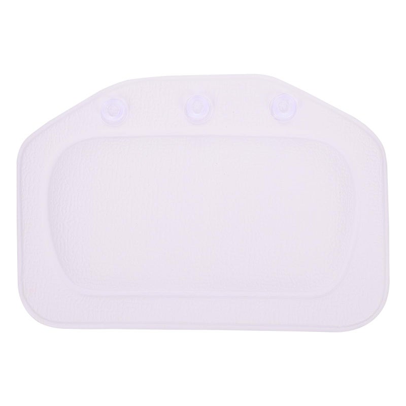 White PVC Foam Bathtub Pillow With Strong Suction Cups For Neck And Shoulder Support - Image 2