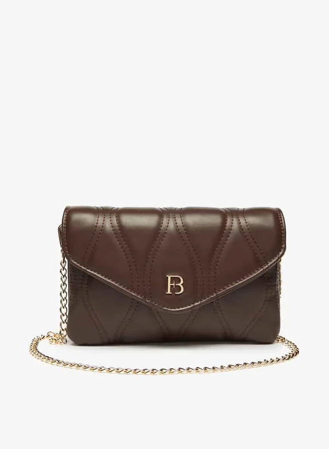 Flora Bella By Shoexpress Women Quilted Crossbody Bag with Chain Link strap