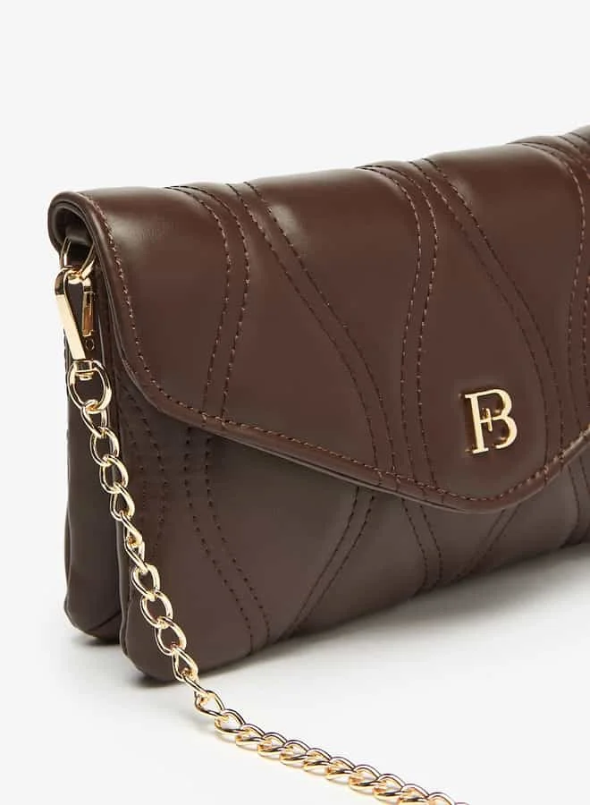 Flora Bella By Shoexpress Women Quilted Crossbody Bag with Chain Link strap
