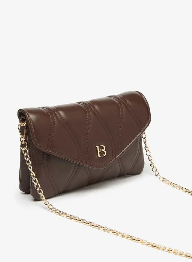 Flora Bella By Shoexpress Women Quilted Crossbody Bag with Chain Link strap