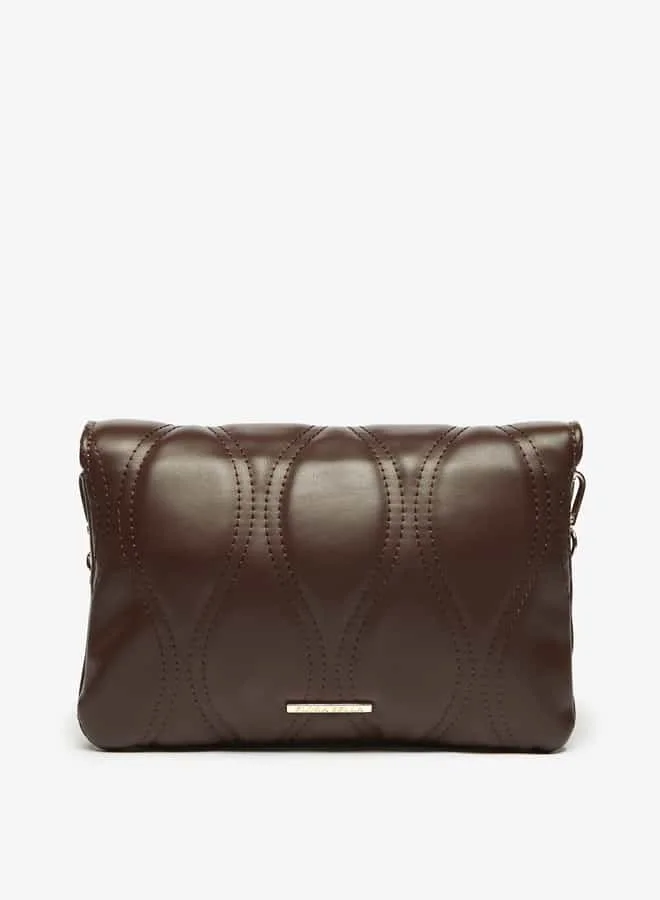 Flora Bella By Shoexpress Women Quilted Crossbody Bag with Chain Link strap