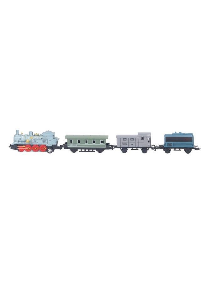 NIBEMINENT Steam Train Model Toy Vintage Alloy Pull Back Cultivate Hands On Ability Educational for Kids Blue  - Image 4