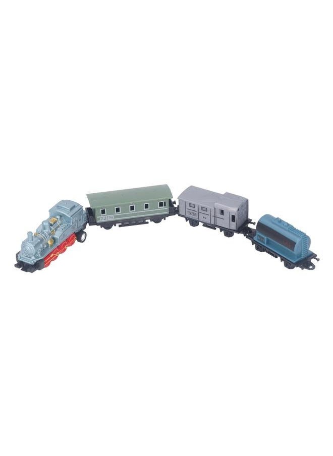 NIBEMINENT Steam Train Model Toy Vintage Alloy Pull Back Cultivate Hands On Ability Educational for Kids Blue  - Image 2