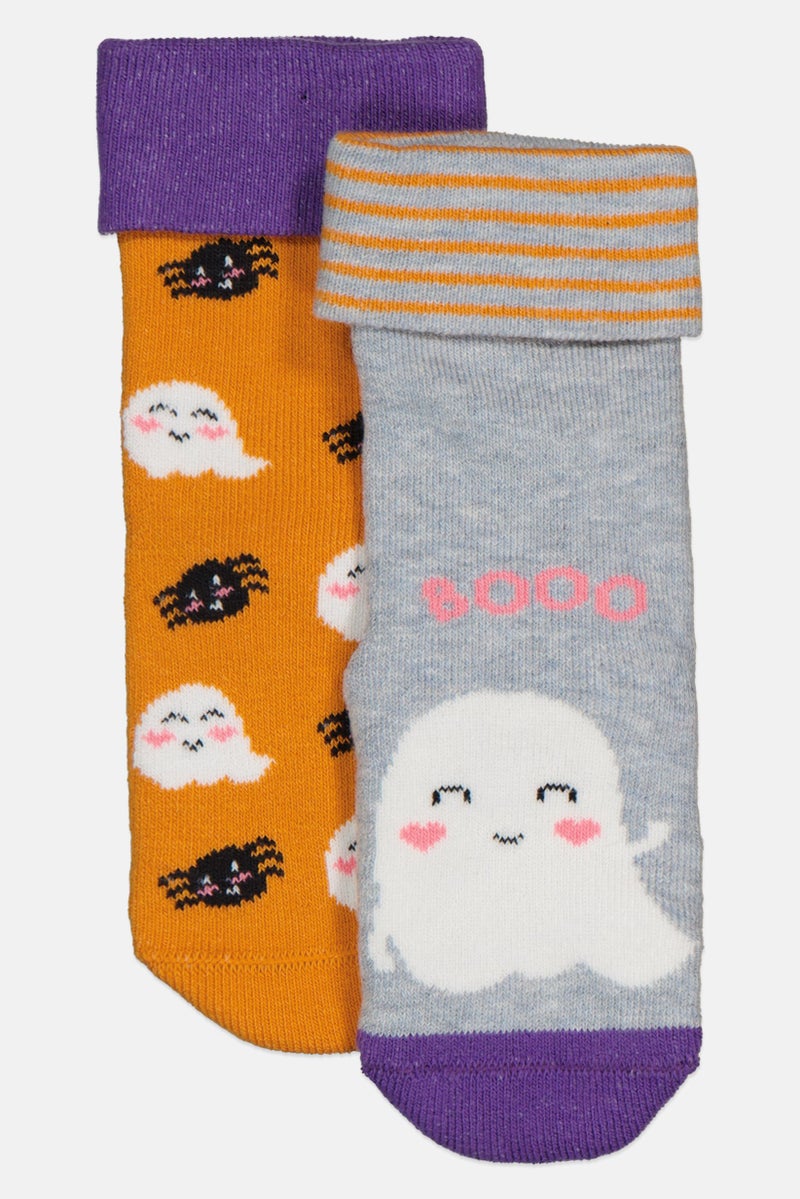 Lefties Toddlers Girl 2 Pair Graphic Print Socks, Multicolor - Image 1