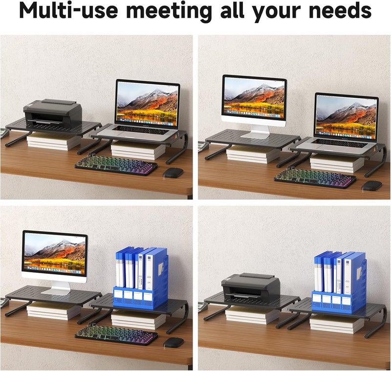 Suptek Monitor Stand Riser for Computer,Laptop,Printer, Notebook and All Flat Screen Display with Vented Metal Platform and 4 Inches Height Underneath Storage (MST004-2) - Image 3