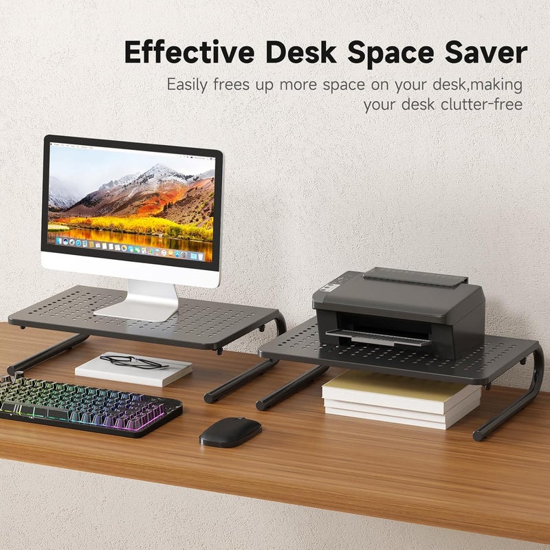 Suptek Monitor Stand Riser for Computer,Laptop,Printer, Notebook and All Flat Screen Display with Vented Metal Platform and 4 Inches Height Underneath Storage (MST004-2) - Image 5