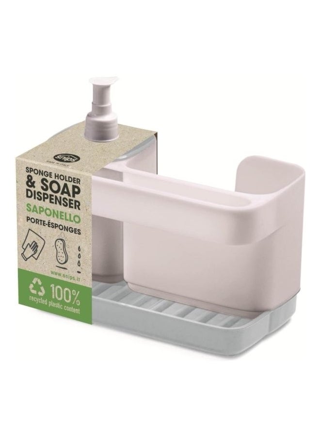 Snips Tidy Up Dish Washing Set with Soap Dispenser White and Grey 21 x 18 x 12 cm 000769 - Image 3