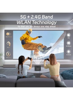 Generic 【Netflix & Android 13.0】Smart Projector Auto Focus/Keystone Correction 28000LM 4K Supported, Full HD 1080P WiFi Bluetooth Video projector, Home Cinema/Outdoor Mobile Phone Projector  - Image 3