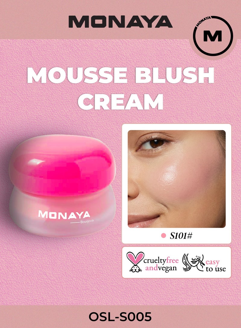 مونايا S005 بلاش كريمي موس، ٦ ألوان ناعمة، خفيف، ميكب لللمعة الطبيعية، تينت شفايف وخدود، أساسي في الميكب – ٤ جرام لكل واحدة - Image 1