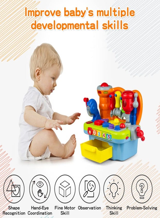 Woby Multifunctional Musical Learning Tool Workbench Toy Set for Kids with Shape Sorter Tools - Image 3