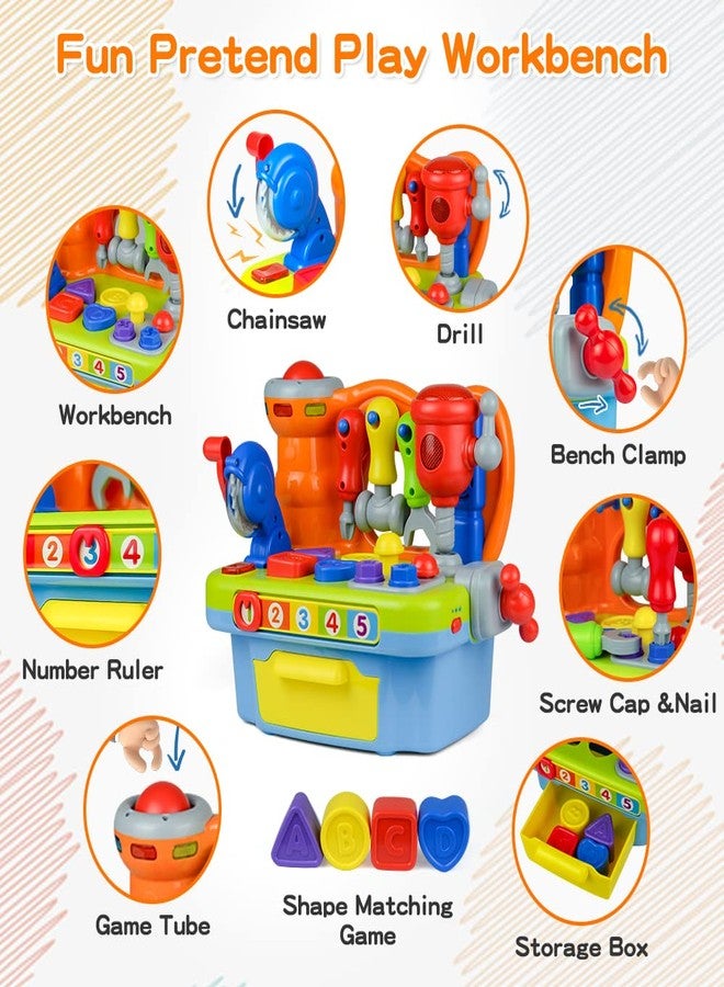 Woby Multifunctional Musical Learning Tool Workbench Toy Set for Kids with Shape Sorter Tools - Image 2