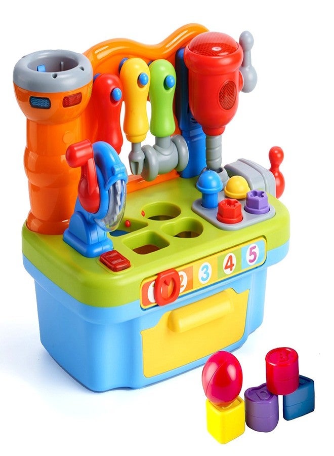 Woby Multifunctional Musical Learning Tool Workbench Toy Set for Kids with Shape Sorter Tools - Image 1