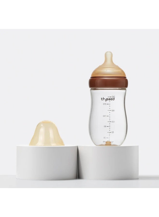 THYSEED Natural Anti-Colic Glass Baby Bottle 240ml for Babies (3–6 Months) | BPA-Free Safe Feeding Bottle | Heat Resistant Glass | Soft Silicone Nipple | Easy to Clean Infant Milk Bottle - Image 4