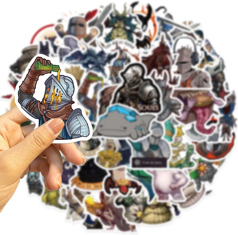 AUCEKO Dark Souls Sticker Pack of 50 Dark Souls Sticker Set Waterproof Vinyl Sticker for Laptop Children Cars Motorcycle Bicycle Skateboard Luggage Suitcase Computer Sticker Graffiti Decal - Image 2