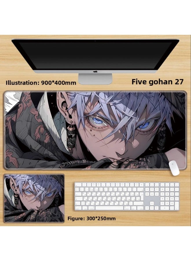 Unlocked Gojo Satoru Mouse Pad Extra Large Spell Return Home Animation Large Girls Computer Keyboard Office-Color:100x50cm Thickness 3mm-Pattern:Light Gray Five Lights 27  - Image 1