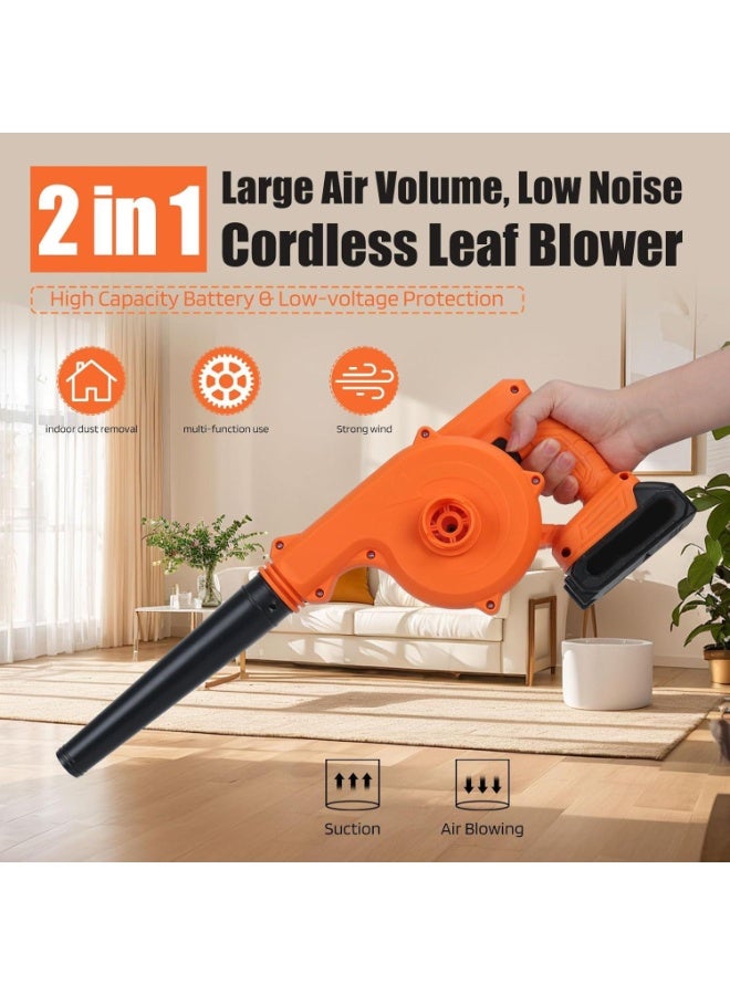 Halamine 21V Leaf Blower，Electric Blower，Air Blower And Suction Vacuum,With Collection Bag, For Home And Garden, Yellow - Image 2