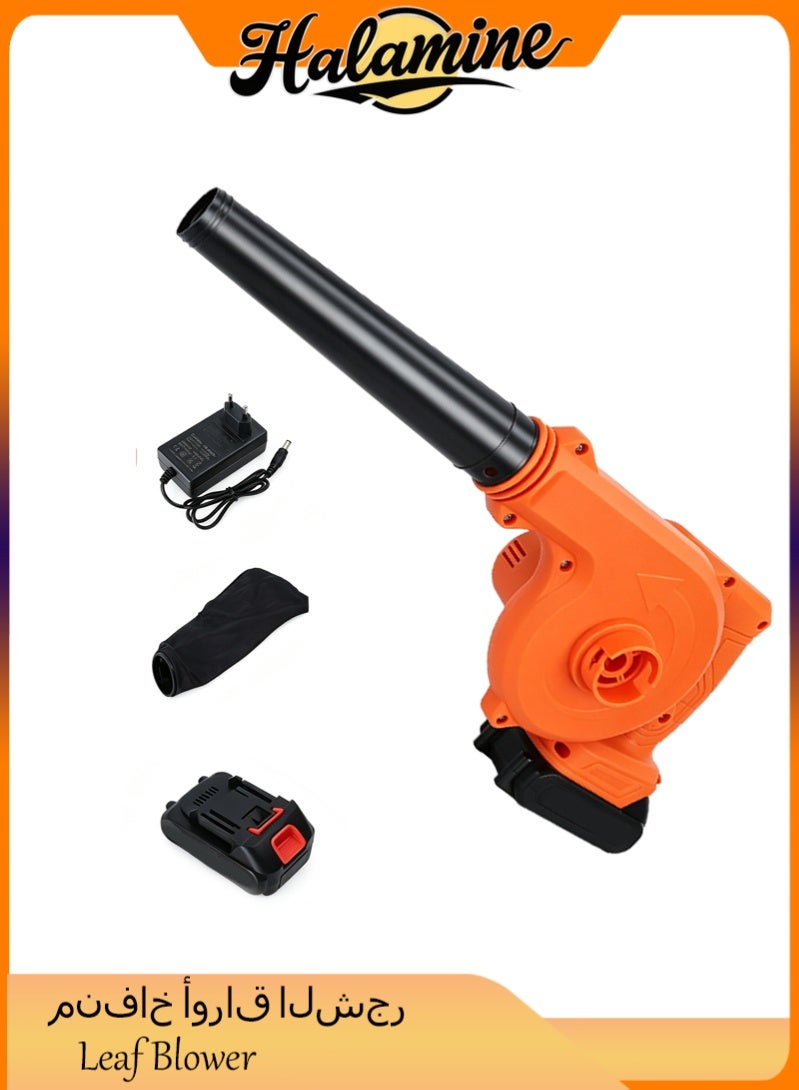 Halamine 21V Leaf Blower，Electric Blower，Air Blower And Suction Vacuum,With Collection Bag, For Home And Garden, Yellow - Image 1
