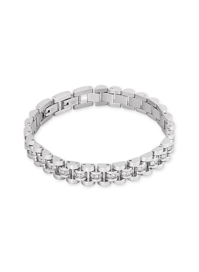 Andrea Thick Unisex Bracelet with Crystals