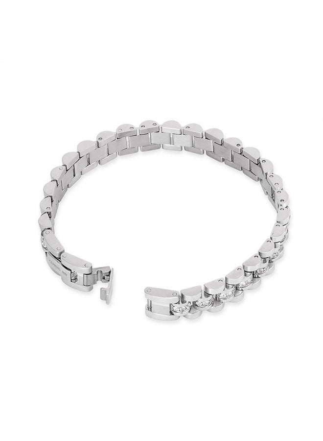 CERRUTI 1881 Andrea Thick Unisex Bracelet with Crystals - Image 3