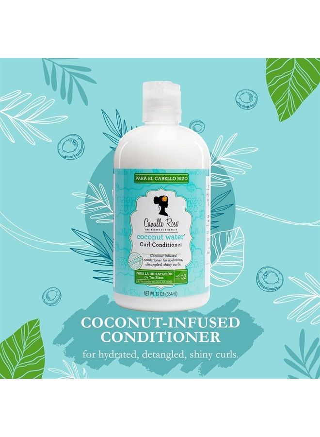 Coconut Water Conditioner | 12 fl oz | Natural Coconut Oil, Rosemary Oil, Castor Oil