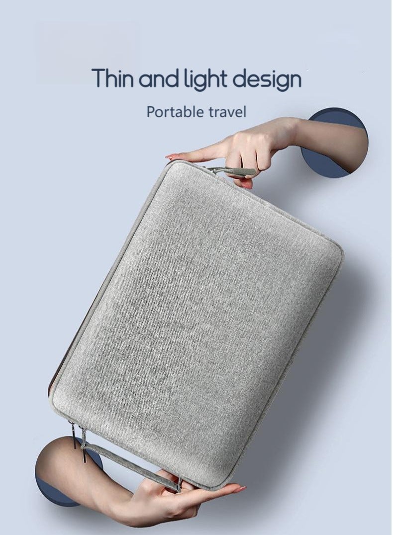 حقيبة كمبيوتر محمول عمودية لأجهزة ماك بوك، حقيبة كمبيوتر محمول مقاس 15.6 بوصة، حقيبة حمل متعددة الوظائف، حقيبة أعمال رفيعة، حقيبة رمادية - Image 5