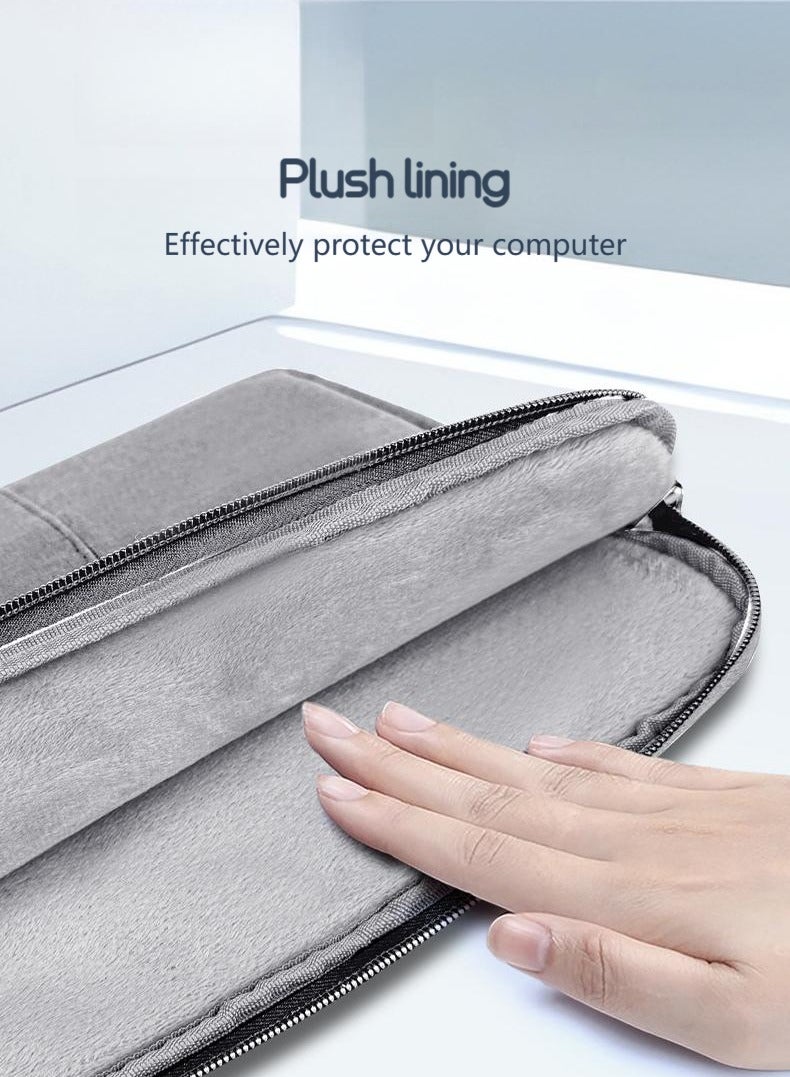 حقيبة كمبيوتر محمول عمودية لأجهزة ماك بوك، حقيبة كمبيوتر محمول مقاس 15.6 بوصة، حقيبة حمل متعددة الوظائف، حقيبة أعمال رفيعة، حقيبة رمادية - Image 4