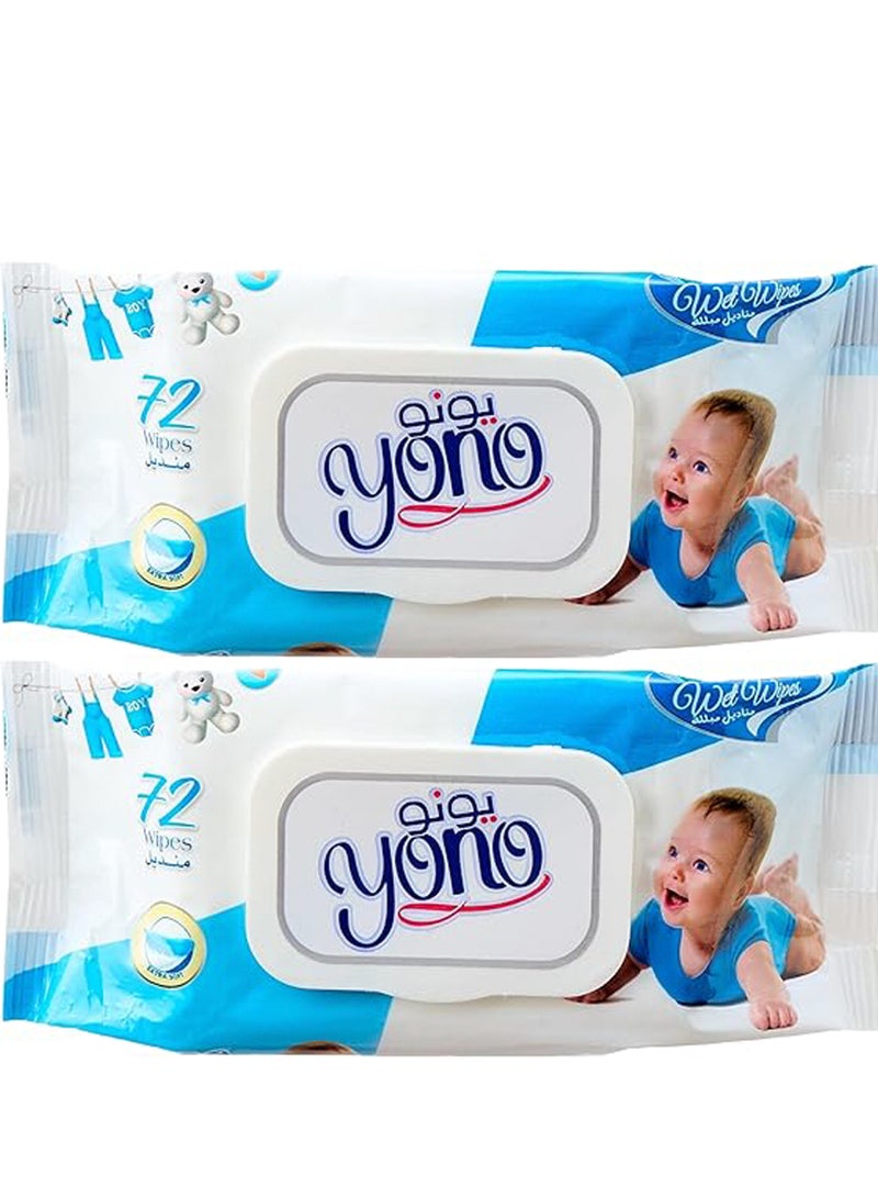 يونو مناديل  للأطفال فائقة النعومة، ٧٢ منديلًا (قطعتان) - Image 1